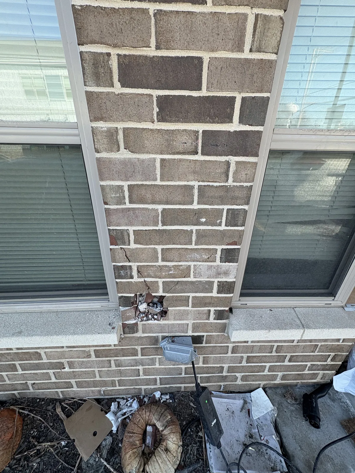 Crumbling mortar joints needing tuckpointing repair in McHenry IL