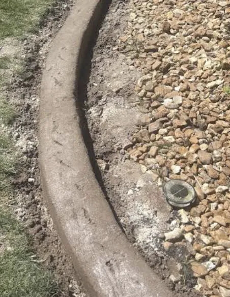 Stamped concrete pool deck with non-slip finish in Grayslake IL