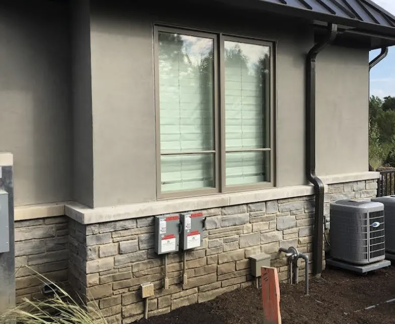 Custom natural stone fireplace surround in Libertyville IL